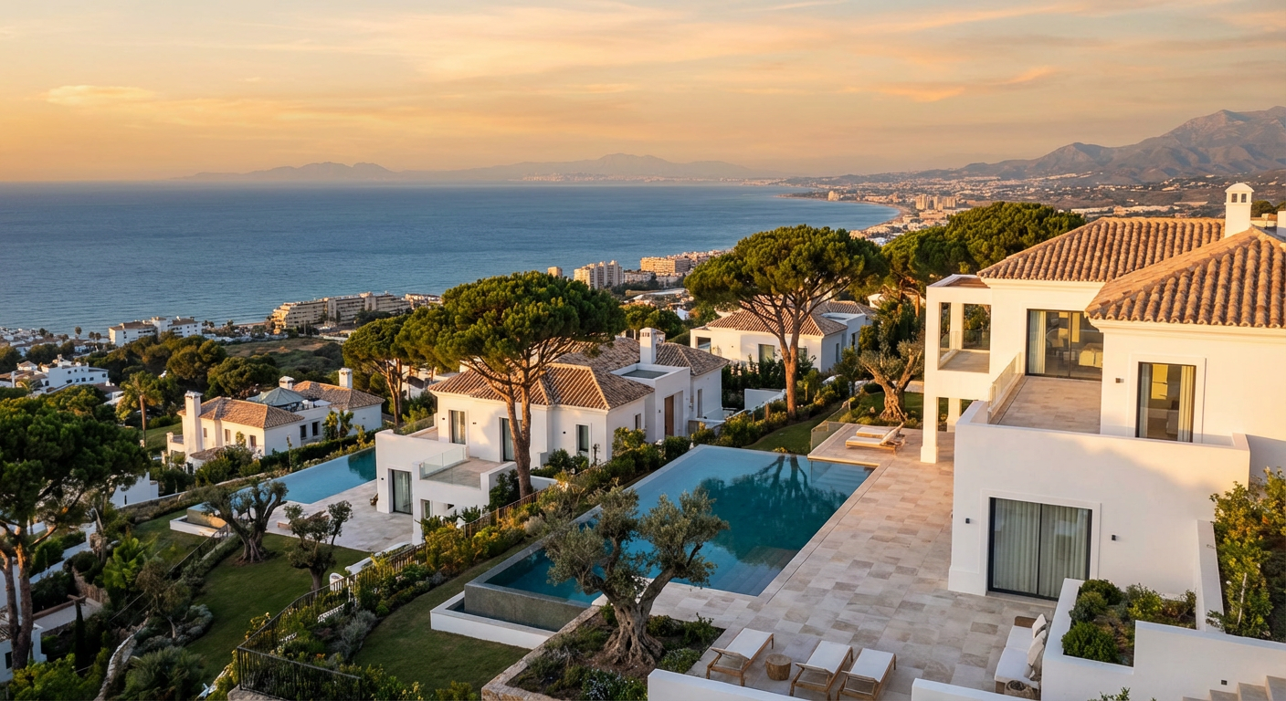 Luxury hillside resort residences with panoramic sea views at El Higueron, Costa del Sol, Spain